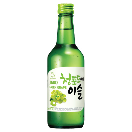 Jinro Green Grape Flavour Soju 13%, 350ml