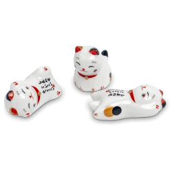 Chopstick Holder Lucky Cats 5cm 3pcs.