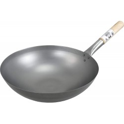 Wok Pan Carbon Steel Round Bottom 35cm