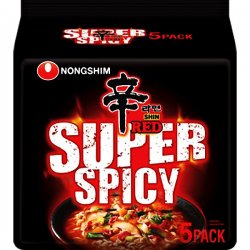 Nongshim Shin Red Ramyun Super Spicy Instant Noodle 120g (5-pack)