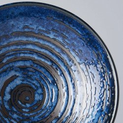 MIJ Blue Copper Swirl Ramen Bowl 25cm