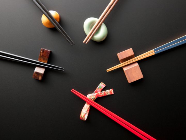 Selection of japanese, korean, and chinese chopsticks